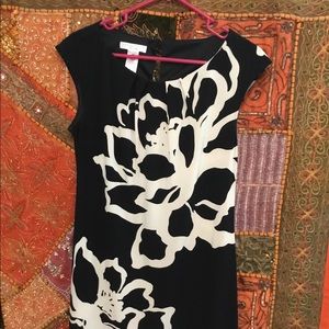 Classy black and white shift dress